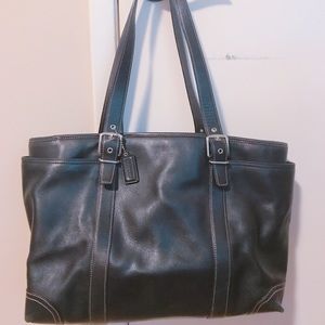 Black leather Coach bag